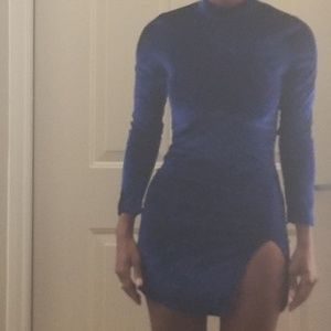 Royal Blue Light Velvet dress